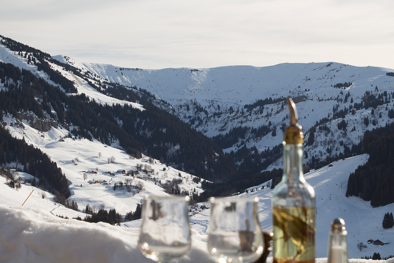 Vue sur les pistes